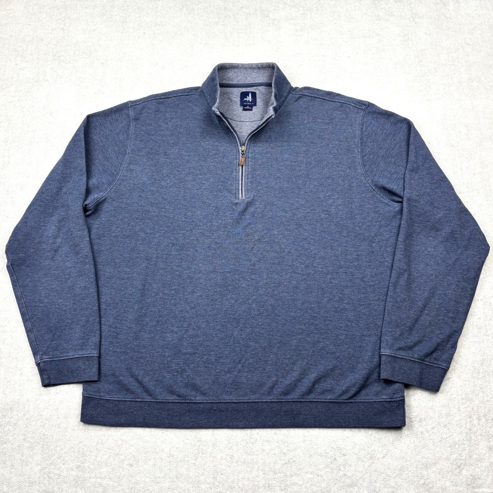 Johnnie-O Mens XL Sully Quarter Zip Pullover Sweater Heather Blue JMKO1460 Golf